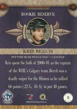 2001-02 Pacific Private Stock - Reserve #R9 Kris Beech Back