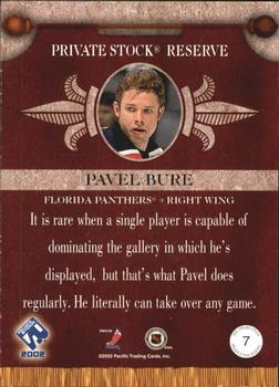 2001-02 Pacific Private Stock - Reserve #S7 Pavel Bure Back
