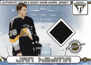 2001-02 Pacific Private Stock Titanium - Authentic Double-Sided Jerseys #35 Jan Hrdina / Ian Moran Front