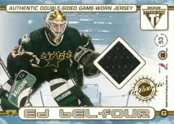 2001-02 Pacific Private Stock Titanium - Authentic Double-Sided Jerseys #53 Marty Turco / Ed Belfour Back