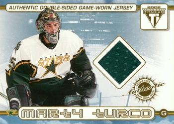 2001-02 Pacific Private Stock Titanium - Authentic Double-Sided Jerseys #53 Marty Turco / Ed Belfour Front