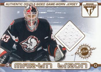 2001-02 Pacific Private Stock Titanium - Authentic Double-Sided Jerseys #66 Martin Biron / Miroslav Satan Front