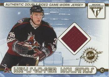 2001-02 Pacific Private Stock Titanium - Authentic Double-Sided Jerseys #71 Krystofer Kolanos / Daymond Langkow Front