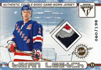 2001-02 Pacific Private Stock Titanium - Authentic Double-Sided Patches #26 Brian Leetch / Rico Fata Front