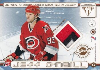 2001-02 Pacific Private Stock Titanium - Authentic Double-Sided Patches #45 Ron Francis / Jeff O'Neill Back