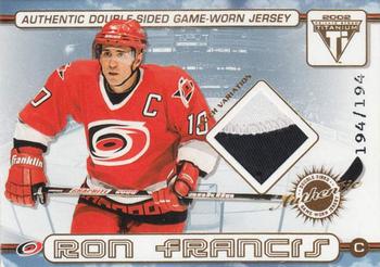 2001-02 Pacific Private Stock Titanium - Authentic Double-Sided Patches #45 Ron Francis / Jeff O'Neill Front