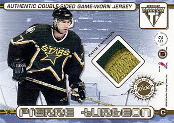 2001-02 Pacific Private Stock Titanium - Authentic Double-Sided Patches #52 Mike Modano / Pierre Turgeon Back