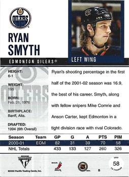 2001-02 Pacific Private Stock Titanium - Retail #58 Ryan Smyth Back