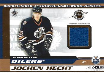 2001-02 Pacific Vanguard - Double-Sided Authentic Game-Worn Jerseys #29 Jochen Hecht / Jamie McLennan Front