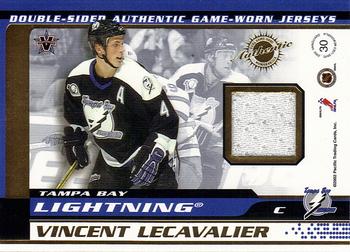 2001-02 Pacific Vanguard - Double-Sided Authentic Game-Worn Jerseys #30 Pierre Turgeon / Vincent Lecavalier Back