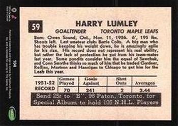 2001-02 Parkhurst - Parkie Reprints #104 Harry Lumley Back