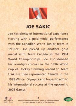 2001-02 Parkhurst - Waving the Flag #2 Joe Sakic Back