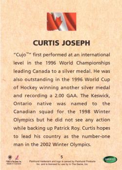 2001-02 Parkhurst - Waving the Flag #5 Curtis Joseph Back