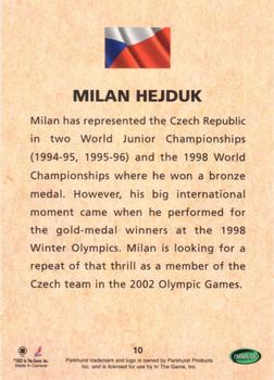 2001-02 Parkhurst - Waving the Flag #10 Milan Hejduk Back