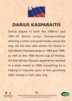 2001-02 Parkhurst - Waving the Flag #32 Darius Kasparaitis Back