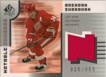 2001-02 SP Authentic - Notable Numbers #NN-BS Brendan Shanahan Front