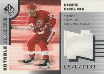 2001-02 SP Authentic - Notable Numbers #NN-CC Chris Chelios Front