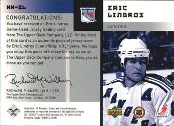 2001-02 SP Authentic - Notable Numbers #NN-EL Eric Lindros Back