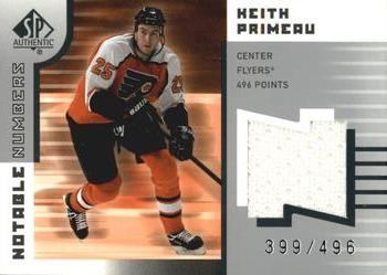 2001-02 SP Authentic - Notable Numbers #NN-KP Keith Primeau Front