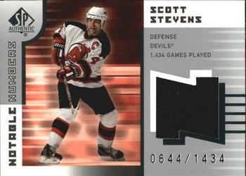 2001-02 SP Authentic - Notable Numbers #NN-SS Scott Stevens Front