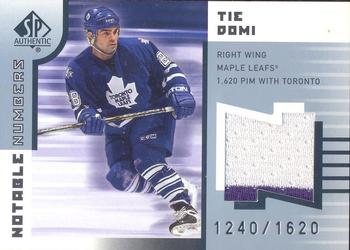 2001-02 SP Authentic - Notable Numbers #NN-TD Tie Domi Front