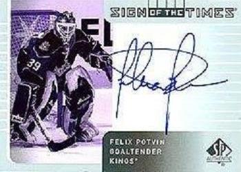 2001-02 SP Authentic - Sign of the Times #FP Felix Potvin Front