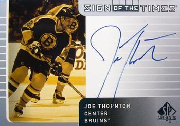 2001-02 SP Authentic - Sign of the Times #JT Joe Thornton Front
