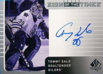 2001-02 SP Authentic - Sign of the Times #TS2 Tommy Salo Front