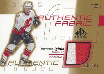 2001-02 SP Game Used - Authentic Fabric Gold #AF-JI Jarome Iginla Front