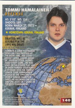 1994-95 Finest #140 Tommi Hamalainen Back