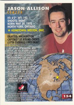 1994-95 Finest #154 Jason Allison Back