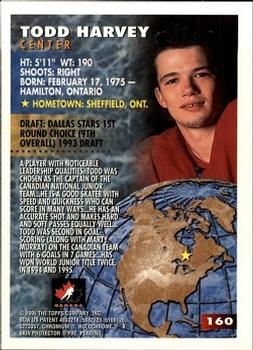 1994-95 Finest #160 Todd Harvey Back