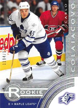 2001-02 Upper Deck Rookie Update - SPx Rookie Exchange #R28 Carlo Colaiacovo Front