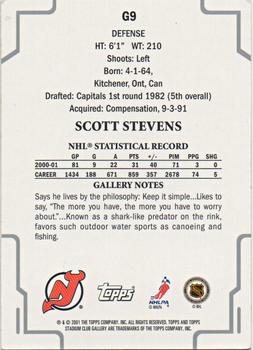 2001-02 Stadium Club - Gallery #G9 Scott Stevens Back