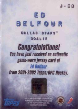 2001-02 Topps - Game-Worn Jerseys #J-EB Ed Belfour Back