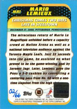 2001-02 Topps - Mario Returns! Autographed #MR1 Mario Lemieux Back
