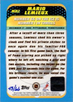 2001-02 Topps - Mario Returns! Autographed #MR2 Mario Lemieux Back