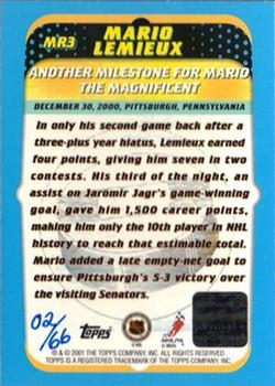 2001-02 Topps - Mario Returns! Autographed #MR3 Mario Lemieux Back