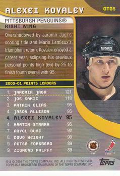 2001-02 Topps - Own the Game #OTG5 Alex Kovalev Back