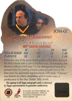 2001-02 Topps - Stanley Cup Heroes Autographed #SCHA-GC Gerry Cheevers Back