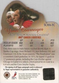 2001-02 Topps - Stanley Cup Heroes Autographed #SCHA-YC Yvan Cournoyer Back