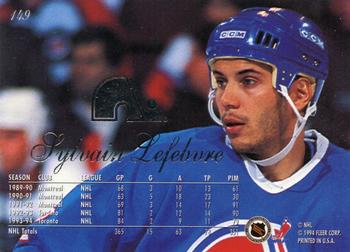 1994-95 Flair #149 Sylvain Lefebvre Back
