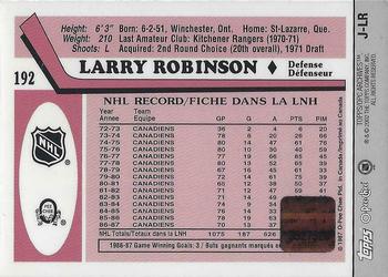2001-02 Topps / O-Pee-Chee Archives - Relics #J-LR Larry Robinson Back