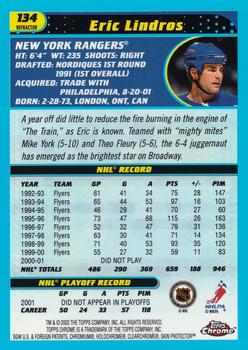2001-02 Topps Chrome - Refractors #134 Eric Lindros Back
