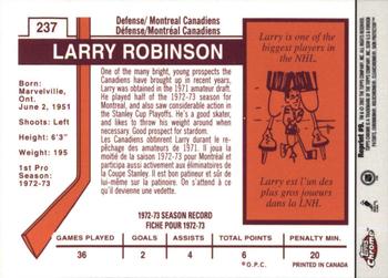 2001-02 Topps Chrome - Rookie Reprints #9 Larry Robinson Back