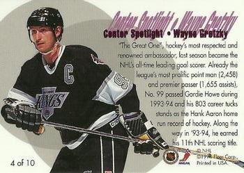 1994-95 Flair - Center Spotlight #4 Wayne Gretzky Back