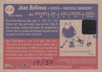 2001-02 Topps Heritage - Arena Relics #AR-JBE Jean Beliveau Back