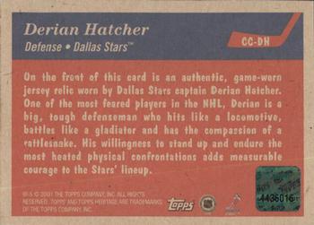 2001-02 Topps Heritage - Captain's Cloth #CC-DH Derian Hatcher Back