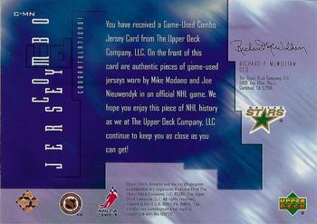2001-02 Upper Deck - Game Jerseys (Series One) #C-MN Mike Modano / Joe Nieuwendyk Back
