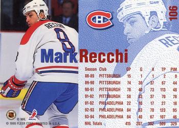 1994-95 Fleer #106 Mark Recchi Back